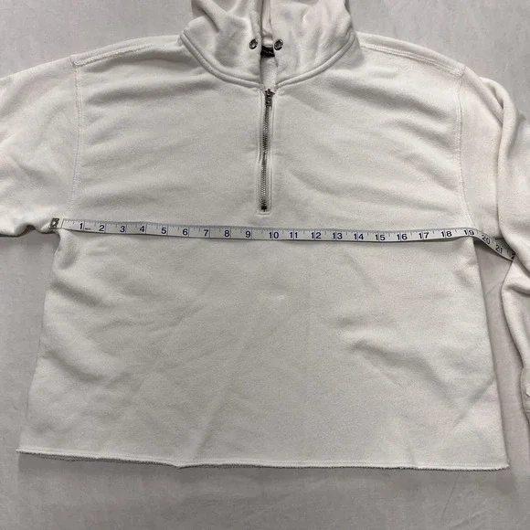 Abercrombie & Fitch Y2K Quarter Zip Jacket Cozy White Women's Medium Long Sleeve - Picture 9 of 10